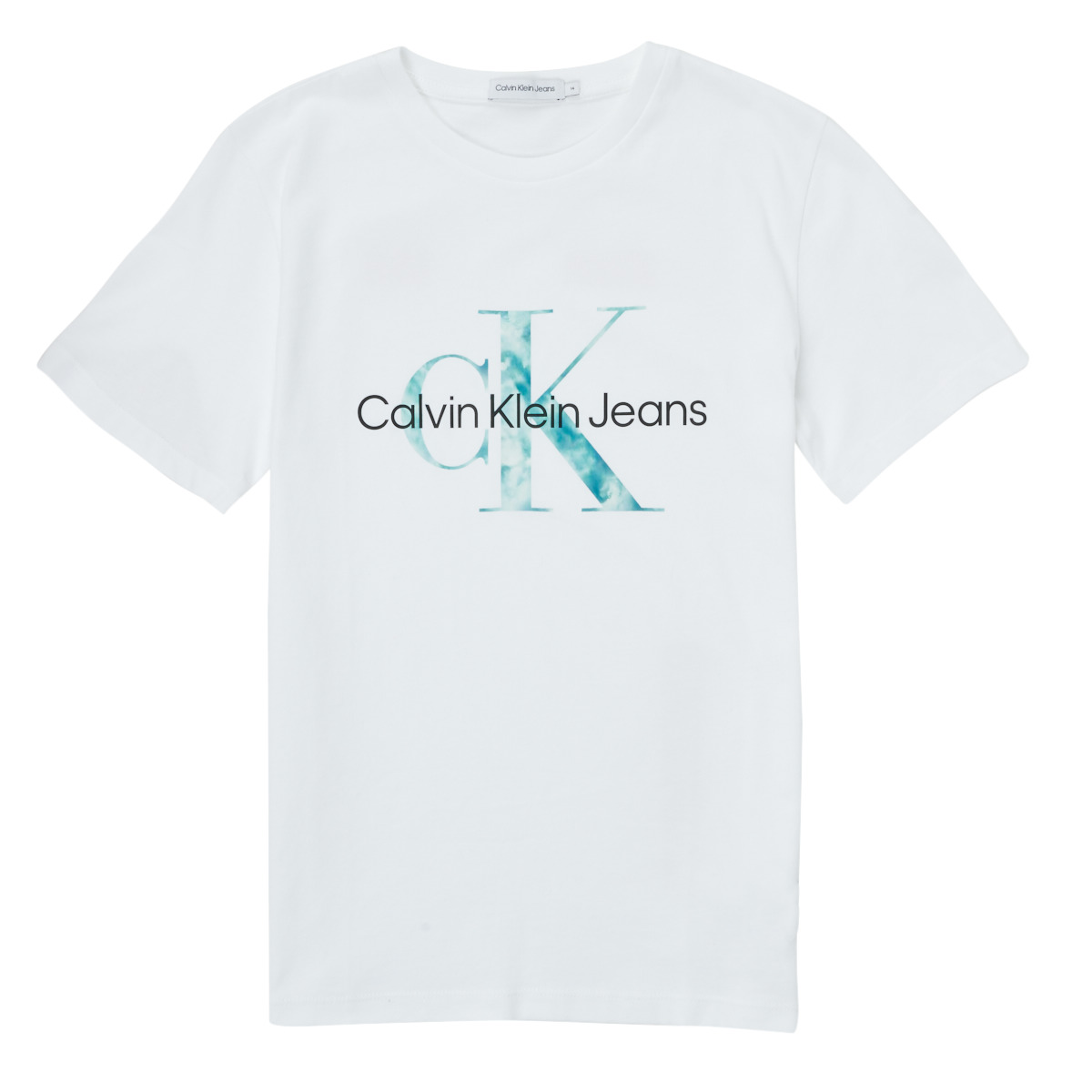 Clothing Children short-sleeved t-shirts Calvin Klein Jeans MONOGRAM LOGO T-SHIRT White
