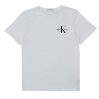 Clothing Boy short-sleeved t-shirts Calvin Klein Jeans CHEST MONOGRAM TOP White
