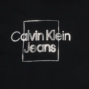 Calvin Klein Jeans METALLIC BOX LOGO RELAXED HOODIE Black