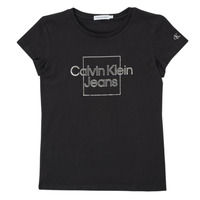 material Girl short-sleeved t-shirts Calvin Klein Jeans METALLIC BOX SLIM FIT T-SHIRT Black