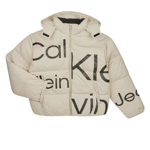 Calvin Klein Jeans BOLD INSTITUTIONAL LOGO PUFFER JACKET White - Free  delivery | Spartoo NET ! - Clothing Duffel coats Child USD/$