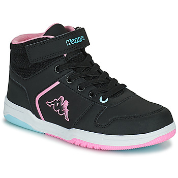 Shoes Girl High top trainers Kappa KARY MD EV KID Black / Pink