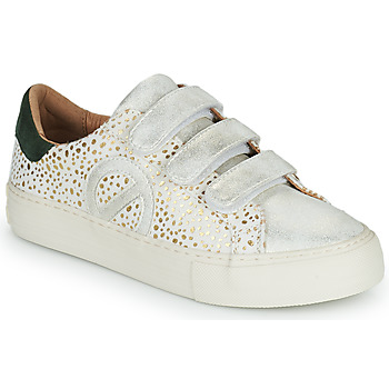 Shoes Women Low top trainers No Name ARCADE STRAPS SIDE White / Gold / Green