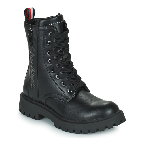 Tommy Hilfiger Black - Free delivery Spartoo NET ! - Shoes Mid boots Child USD/$100.80