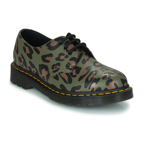 Shoes Women Mid boots Dr. Martens 1461 Smooth Distorted Leopard Kaki