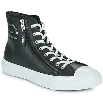 Shoes Men High top trainers Karl Lagerfeld KAMPUS III Maison Zip Boot Black