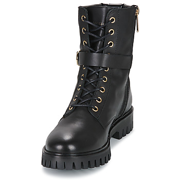 Tommy Hilfiger Buckle Lace Up Boot Black