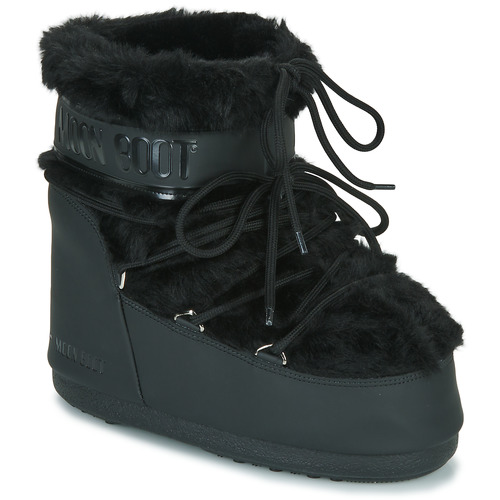 Black Icon Low faux-fur detail boots - unisex - MOON BOOT 