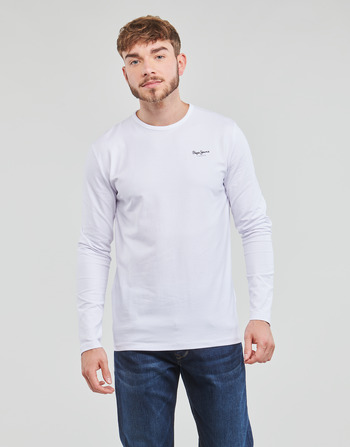 Clothing Men Long sleeved shirts Pepe jeans ORIGINAL BASIC 2 LONG White
