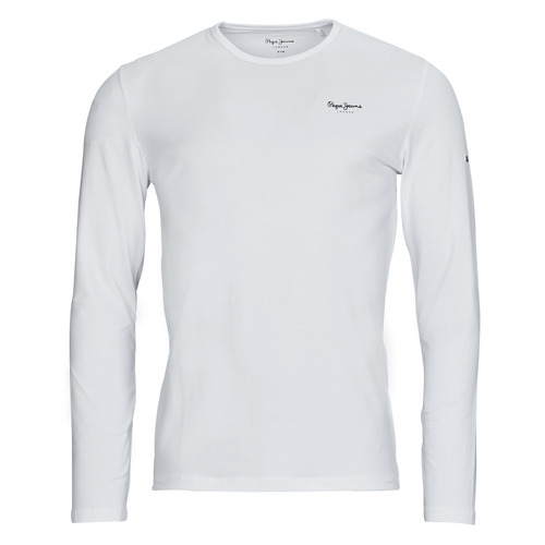 Clothing Men short-sleeved t-shirts Pepe jeans ORIGINAL BASIC 2 LONG White