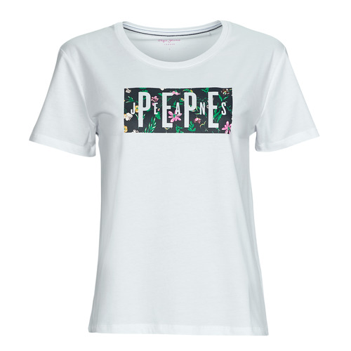 material Women short-sleeved t-shirts Pepe jeans PATSY White
