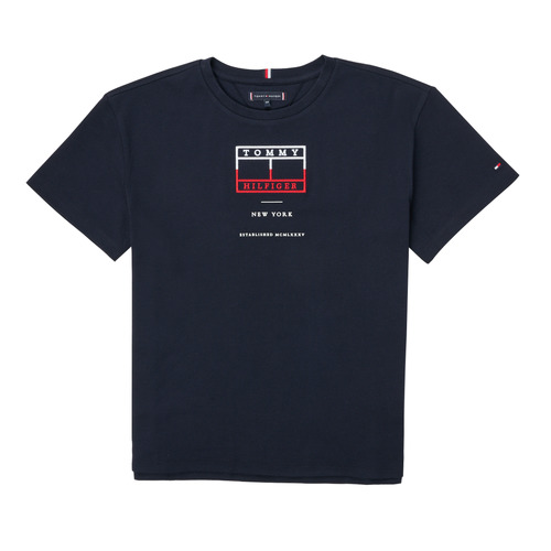 Clothing Boy short-sleeved t-shirts Tommy Hilfiger KB0KB07598-DW5 Marine