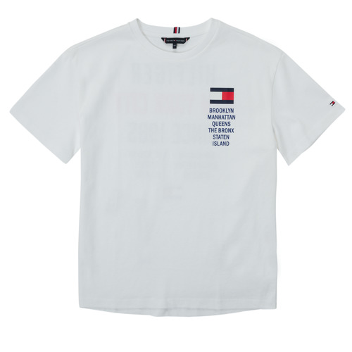 Tommy Hilfiger KB0KB07599-YBR White - Free delivery | Spartoo NET ! -  Clothing short-sleeved t-shirts Child