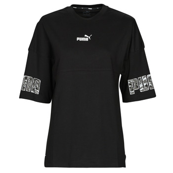 material Women short-sleeved t-shirts Puma PUMA POWER SAFARI Black / White