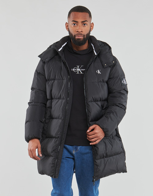 Calvin Klein Jeans ESS LONG HOODED DOWN JACKET Black - Free delivery |  Spartoo NET ! - Clothing Duffel coats Men USD/$