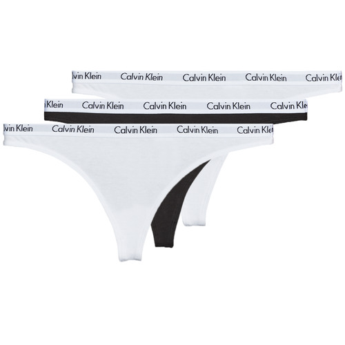 Underwear Women G-strings / Thongs Calvin Klein Jeans CAROUSEL THONG X 3 Black / White / Black