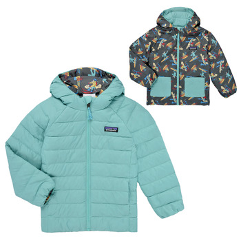 Clothing Children Duffel coats Patagonia REVERSIBLE DOWN SWEATER HOODY Blue / Multicolour