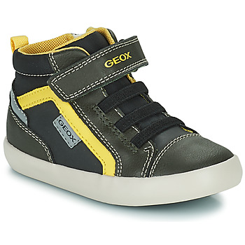 Shoes Boy High top trainers Geox B GISLI BOY Kaki / Yellow