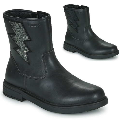 Shoes Girl Mid boots Geox J ECLAIR GIRL Black