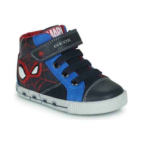 Geox B KILWI BOY C Blue / Red - Free delivery | Spartoo NET - High top trainers Child USD/$60.80