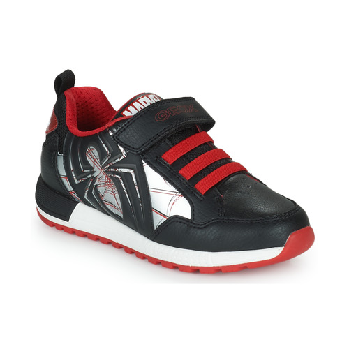Shoes Boy Low top trainers Geox J ALBEN BOY D Black / Red