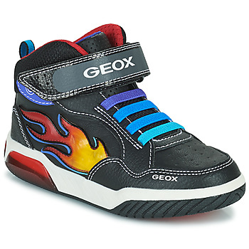 Geox Boys Mens Grey Blue Alonisso B Leather Casual Lace Zip Trainers UK 5 