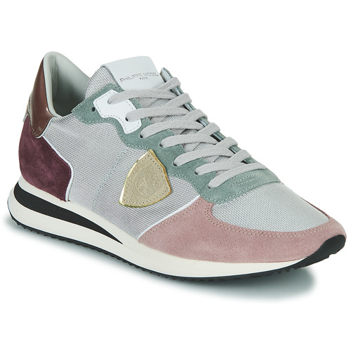 Philippe TROPEZ X LOW WOMAN Grey / Pink Prune - Free delivery | Spartoo NET ! - Shoes Low top trainers Women USD/$260.00