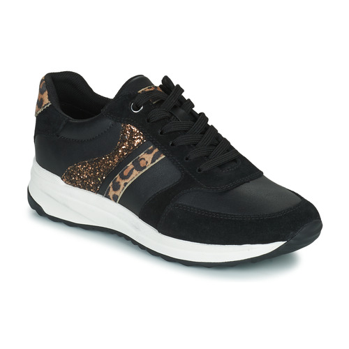 Shoes Women Low top trainers Geox D AIRELL A Black / Brown