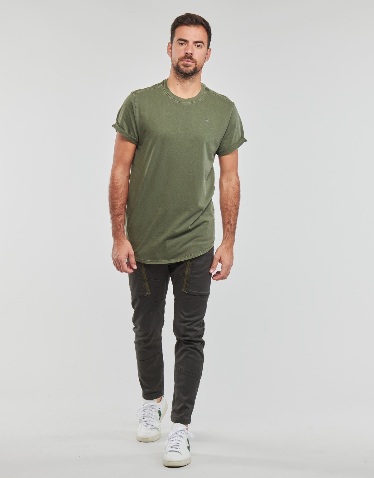 Clothing Men Cargo trousers G-Star Raw Zip pkt 3D skinny cargo Grey