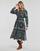 Clothing Women Long Dresses Tommy Hilfiger BANDANA VIS MIDI SHIRT DRESS LS Marine