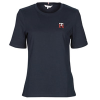 material Women short-sleeved t-shirts Tommy Hilfiger REG MONOGRAM EMB C-NK SS Marine
