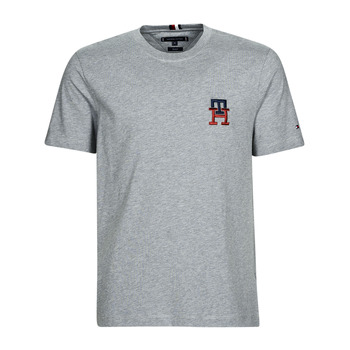 Clothing Men short-sleeved t-shirts Tommy Hilfiger ESSENTIAL MONOGRAM TEE Grey / Mottled