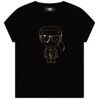 Clothing Girl short-sleeved t-shirts Karl Lagerfeld Z15386-09B Black