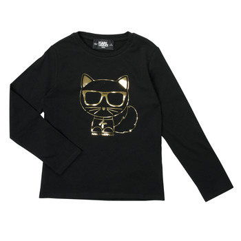 Clothing Girl Long sleeved shirts Karl Lagerfeld Z15391-09B Black