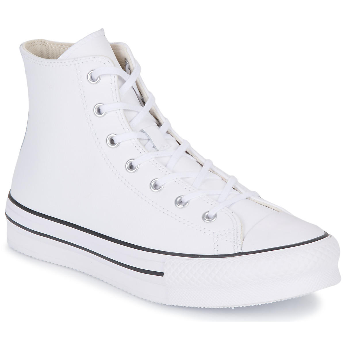 Shoes Girl High top trainers Converse Chuck Taylor All Star Eva Lift Leather Foundation Hi White