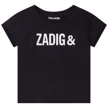 Clothing Girl short-sleeved t-shirts Zadig & Voltaire X15369-09B Black