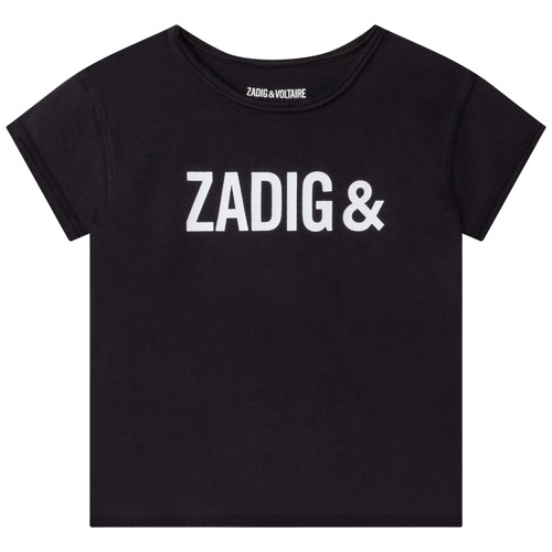 Clothing Girl short-sleeved t-shirts Zadig & Voltaire X15369-09B Black