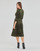 Clothing Women Long Dresses Lauren Ralph Lauren CARLYNA Kaki / Black