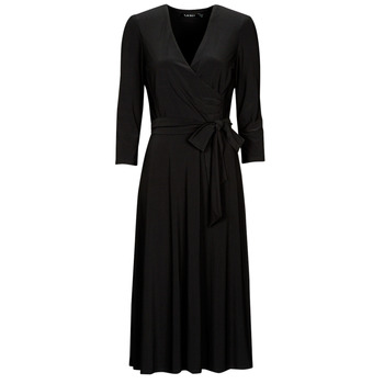 material Women Long Dresses Lauren Ralph Lauren CARLYNA 3/4 SLEEVE Black