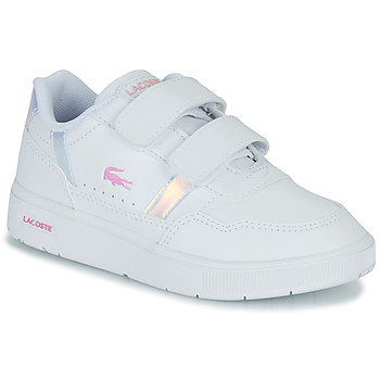 Shoes Girl Low top trainers Lacoste T-CLIP White / Iris