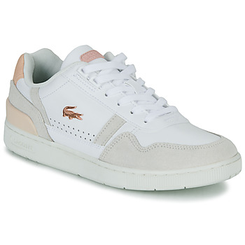 Shoes Women Low top trainers Lacoste T-CLIP White / Beige / Pink