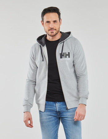Clothing Men sweaters Helly Hansen HH LOGO FULL ZIP HOODIE Grey