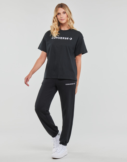 Free Clothing black NET - ! delivery RELAXED / Converse WORDMARK | Women - t-shirts Spartoo TEE Converse short-sleeved