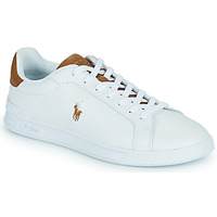 Shoes Low top trainers Polo Ralph Lauren HRT CT II-SNEAKERS-LOW TOP LACE White / Cognac