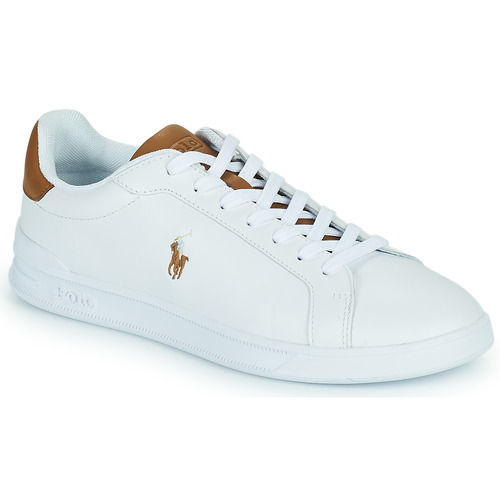 Shoes Low top trainers Polo Ralph Lauren HRT CT II-SNEAKERS-LOW TOP LACE White / Cognac