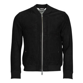 Clothing Men Leather jackets / Imitation le Selected SLHARCHIVE BOMBER SUEDE Black