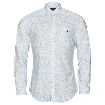 material Men long-sleeved shirts Polo Ralph Lauren Z223SC11-SLBDPPPKS-LONG SLEEVE-SPORT SHIRT White / Blue