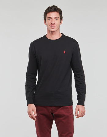 Clothing Men Long sleeved shirts Polo Ralph Lauren K224SC08-LSCNCLSM5-LONG SLEEVE-T-SHIRT Black