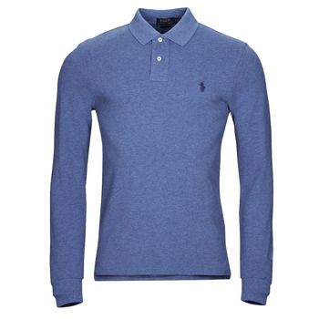 Clothing Men long-sleeved polo shirts Polo Ralph Lauren K224SC01-LSKCSLIMM2-LONG SLEEVE-KNIT Blue / Clear / Mottled / Bedford / Heather