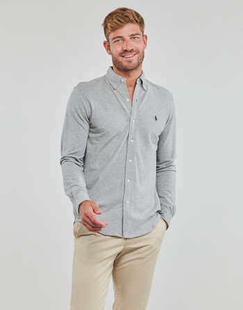 material Men long-sleeved shirts Polo Ralph Lauren KSC02A-LSFBBDM5-LONG SLEEVE-KNIT Grey / Andover / Heather